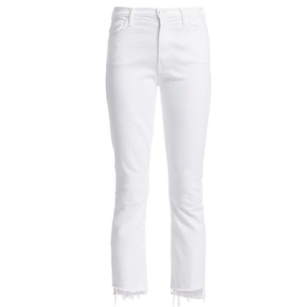 MOTHER Insider High-Rise Crop Step Fray Hem Jeans